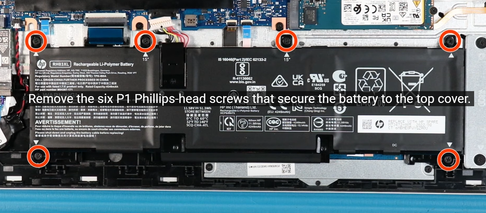 HP ProBook 450 15.6 G10 Battery Step 2